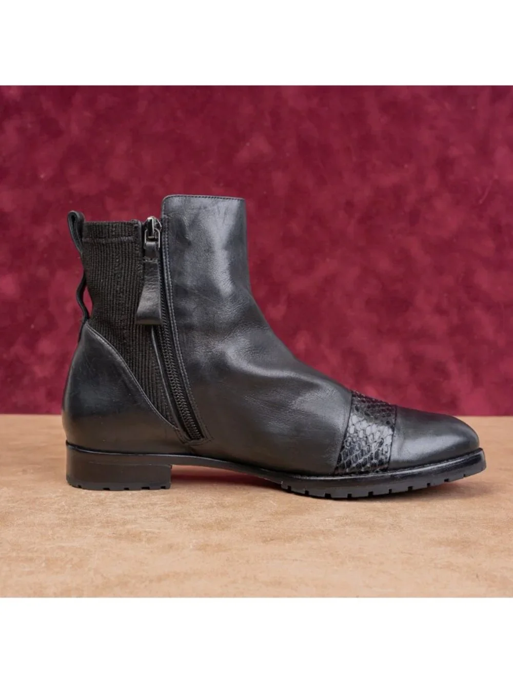 Alexandre Birman Women Black Leather Zip Fashion Deadstock Boots 6US EUR 36